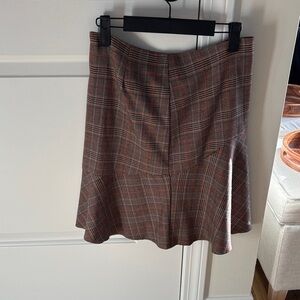 Windsor Plaid Pencil Skirt in Brown